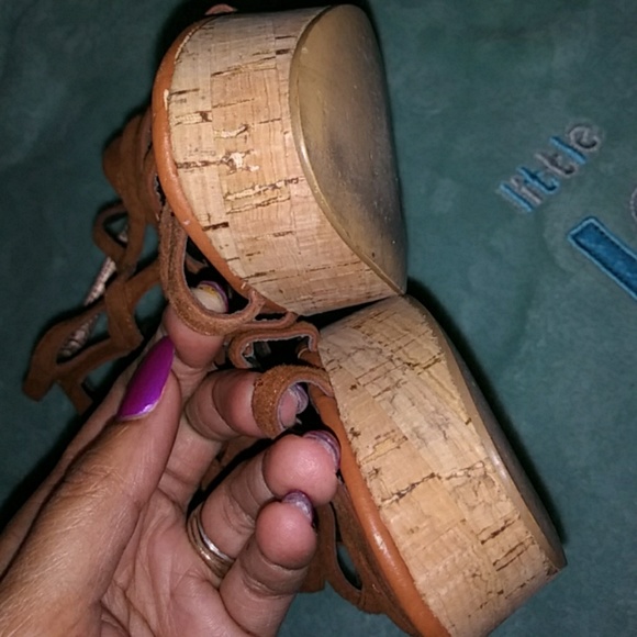 Moda spans cork tan wedges - Picture 3 of 7